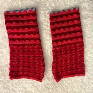 OLEANA Red Fingerless Gloves